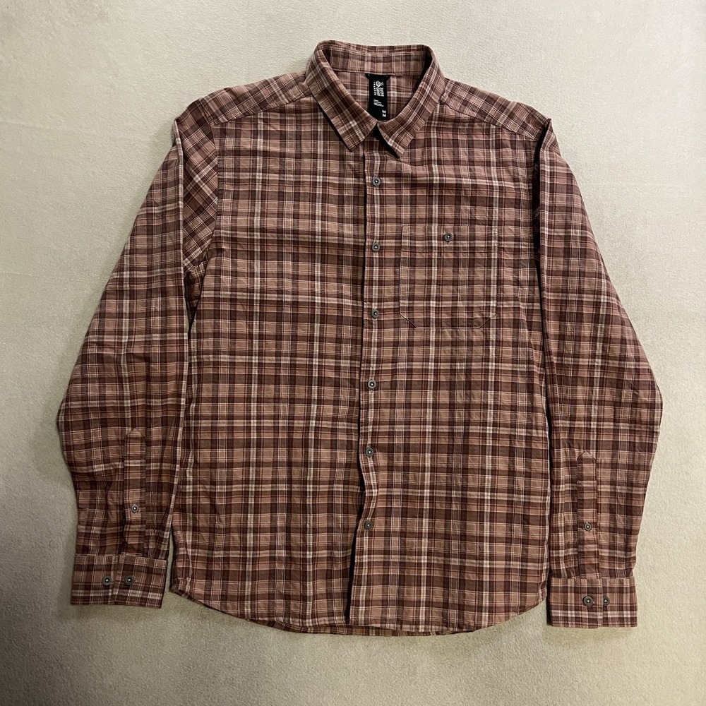 Mountain Hardwear Shirt Men's Size Medium Red Plaid Cotton Button Down